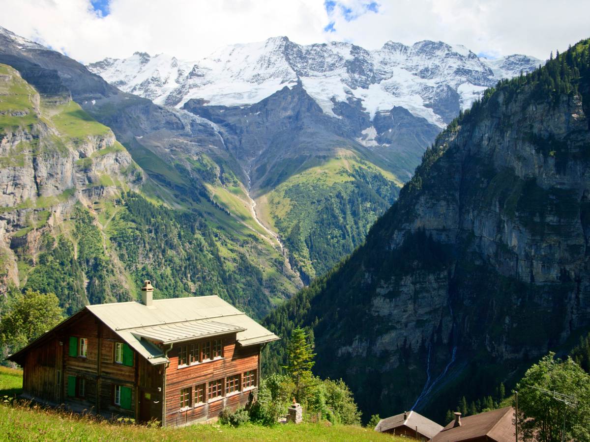 Paesaggio di Gimmelwald in Svizzera