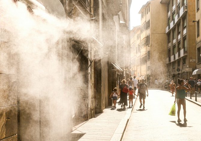 camminare con il caldo